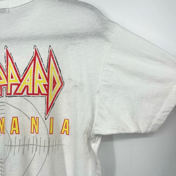 Daydreamer Def Leppard TNT Pyromania '83 Ringer Tee White Medium NWOT - Picture 7 of 8